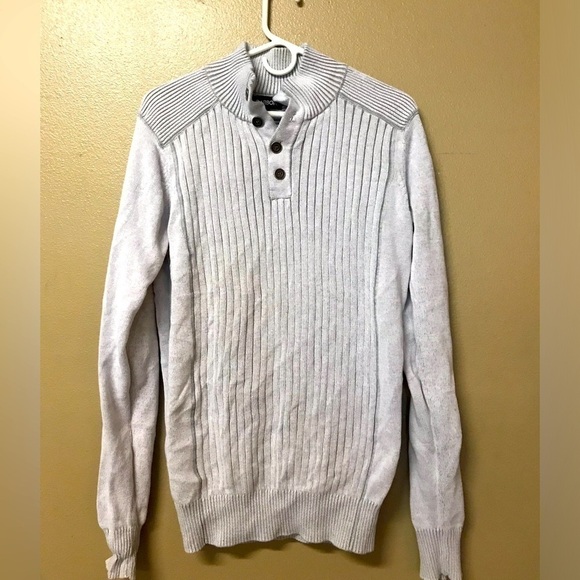 Carbon Mens Ribbed Comfy Fall Sweater White Size Medium - Picture 1 of 4